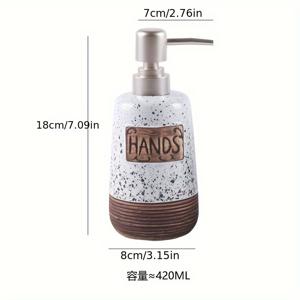 TEMU 레트로 스타일 세라믹 수동 드로잉 로션 병, 프레스 볼, 핸드 볼
