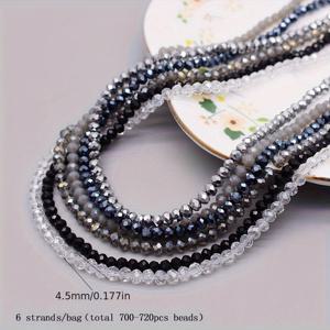 TEMU 4mm 코팅 컬러 6개/봉투 (총 약 700-720개 비즈), 로넬리 유리 비즈 다면체 루스 스페이서 비즈, 주얼리 제작, 팔찌, 목걸이, 의류 제작에 추가