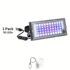 TEMU 1-4개 팩 50/96/144 LED 풀 스펙트럼 식물 성장 램프, 실내 식물 씨앗 성장, 꽃 핀, 과일 생산용, 59인치 코드 USB 플러그 및 스위치, 저전압 5V, 끈, 타이, 다양한 설치 방법 포함