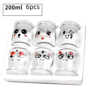 TEMU 6개 및 10개 100ml/150ml/200ml 우유병 디저트 컵 푸딩 용기 유리 젤리 캔 유리 요거트 용기 (랜덤 병 패턴)