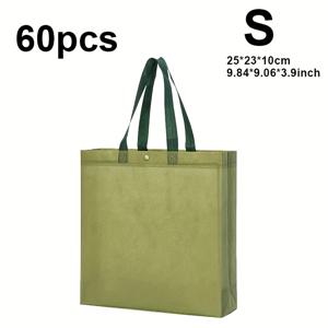 TEMU 60팩 4사이즈 내구성 있는 논-우븐 토트백, 튼튼한 손잡이 - 파티, 결혼식, 소규모 비즈니스, 선물 및 쇼핑용 생동감 넘치는 색상 - 고품질 재사용 가능한 장바구니