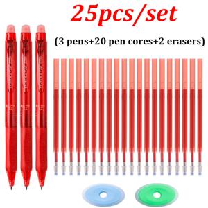 TEMU 25개/세트 신형 고품질 대용량 누르는 타입 지우개펜 세트 0.5mm, 세척 가능한 손잡이와 지우개 마법펜심, 사무실 그림용, 선생님 선물에 매우 적합
