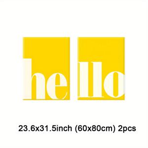 TEMU 2개 세트 프레임 디자인 벽 장식, 볼드 타이포그래피 캔버스 아트 그림, 선샤인 옐로우 작품 포스터, 인사 요소 벽 예술, 레트로 프린트 포스터, 모던 홈 데코, 룸 에스테틱, 거실/침실용 선물, 액자 포함, 침실 장식, 스타일, 현대 미술, 내구성 있는 소재, 아트 컬렉터를 위한 2D 평면 포스터, 인테리어 디자이너용, 방 꾸미기에 완벽한 장식품