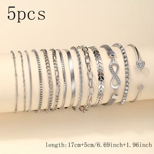 TEMU 스테인리스 스틸 쿠바 목걸이 & 팔찌 세트 5개 - 쿠바 링크 팔찌, 변색 방지 레트로 스타일, 파티, 해변 휴가, 사계절 착용, 선물용, 쿠바 액세서리