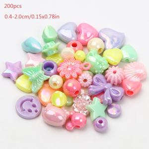 TEMU 200개 4-20mm 반짝이는 멀티컬러 아크릴 비즈, 주얼리, 귀걸이, 목걸이 제작용 - 내구성이 뛰어나고 생생한 공예 용품, 추가 재료, 핸드메이드 비즈