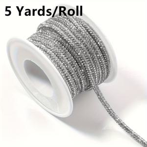 TEMU 5야드 롤 () 4mm 원형 튜브, 6열 멀티컬러 인조 로프 포함, 주얼리 제작용 부자재에 적합 - 결혼식 장식, 신발 부츠 액세서리, 헤어 클립, 랜야드 펜던트 & 리본 머리 장식용 DIY 공예 - 무코팅