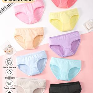 TEMU 십대 소녀용 멀티 컬러 삼각 속옷 8개 세트, 재미있는 마카롱 색상 부드럽고 통기성 좋은 니트 원단, 매우 편안한 신축성 있는 속옷, 사계절용 레귤러 핏 팬티, 딸을 위한 랜덤 선물