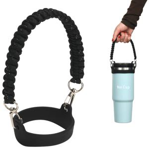 TEMU GUULONE 헤비듀티 파라코드 물병 손잡이 스트랩, 8-40oz 병용, 조절식 생존용 스트랩, 캠핑, 헬스장, 비상 대비용, 물병 휴대용 아웃도어 액세서리