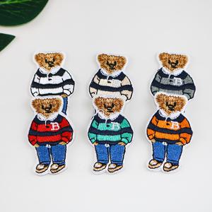 TEMU 6개 만화 귀여운 곰돌이 자수 패치 - 다리미 부착 및 기계 재봉 가능 아플리케, 하트와 B 레터 디자인, 튼튼한 원단 재질, 의류, 가방, 모자 및 의류 장식에 적합, 재미있는 디자인, 간편한 부착