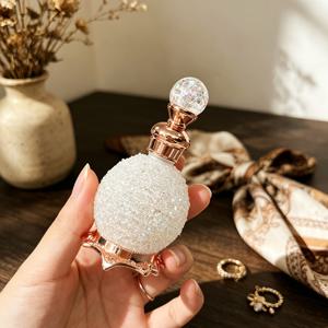 TEMU MSGIN 15ml 빈티지 라인스톤 향수병 - 에센셜 오일 & 화장품용 우아한 유리 드로퍼, 여행 및 휴일에 완벽함 (빈)