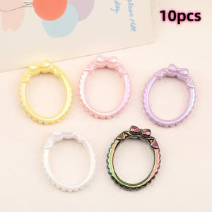 TEMU 10개 타원형 리본 세로 구멍 아크릴 비즈, 휴대폰 체인 키체인 비즈 펜 장식 비즈 액세서리 재료 (색상 랜덤 매칭)