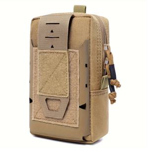TEMU 남성용 웨이스트백 택티컬 MOLLE 휴대폰 허리 가방 - 휴대폰 케이스 포함 초슬림 EDC 벨트 파우치, 조절식 어깨 스트랩 및 지퍼 잠금, 사냥, 낚시, 아웃도어 어드벤처에 적합(블랙), 고품질 내구성 나일론 소재, 택티컬 장비 액세서리