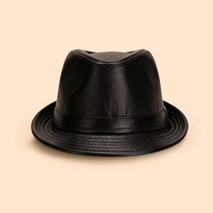 TEMU 솔리드 컬러 PU 페드라 모자, 블랙 및 브라운 색상으로 제공, 스타일리시한 레트로 트렌디한 가벼운 소프트 모자, 실용적인 선물 아이디어, 남녀 모두의 댄스 파티, 모임 및 이벤트에 적합