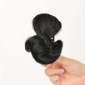 TEMU 클로 클립 낮은 번 가발 1개, 간편한 원클립 업스타일, 데일리 출퇴근/데이트/파티용, 가볍고 미끄럼 방지 편안함, 합성 섬유, 풍성한 얼굴형, 우아한 패션 헤어 액세서리