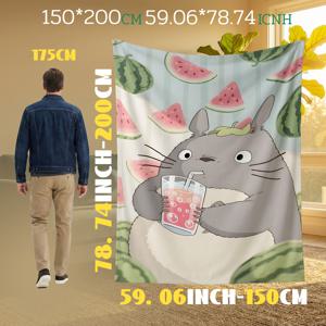 TEMU 1개 스튜디오 기부리 토토로 테마 담요, 거실용 포근한 선물, 남녀 모두에게 완벽한 여름 수영장 담요