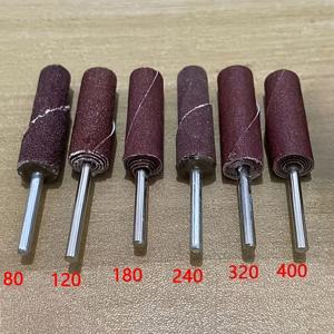 TEMU 손잡이형 3mm 사포 롤 스틱 6개 세트, 원기둥형 연삭봉, 120방/180방/240방/320방/400방/600방 각 1개씩 포함, 사포 스틱, 플랩 디스크 휠, 사포 연삭 헤드, 전동 공구 및 금속 연삭 공구용, 녹 제거 작업용