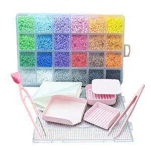 TEMU 24색 10000개 2.6mm 퓨즈 비즈 세트(액세서리 포함), 수제 멜트 비즈 선물, DIY 3D 퍼즐 및 주얼리 제작 용품. 주얼리, 열쇠고리, 펜던트 제작에 적합. 완벽한 공예 액세서리 및 스타일리시한 선물 옵션.
