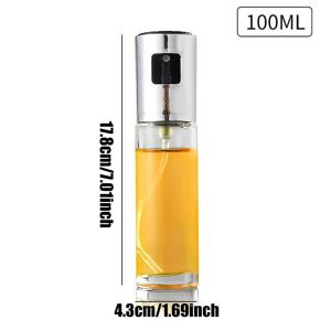 TEMU 1pc 100ml 오일 스프레이 병, 높은 씰링 스테인레스 스틸 유리 방진 노즐 올리브 오일 분무기, 가정용 주방