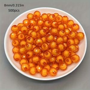 TEMU 8mm-10mm 아크릴 지구 구슬 500개, 96개 루스 컷 비즈, 수제 목걸이, 팔찌, 휴대폰 체인 및 기타 주얼리 장식에 적합