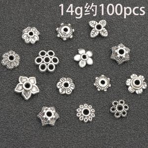 TEMU 14G 약 100개 티베트 꽃 비즈 캡, 혼합 합금 금속 스페이서 비즈, 태슬 엔드 캡, 주얼리 제작, 키체인, 귀걸이, 펜던트 및 앙클 추가용
