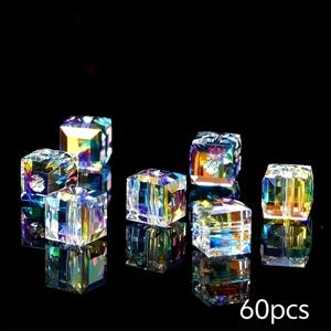 TEMU 60개 반짝이는 인조 큐빅 스페이서 비즈 4/6/8mm - DIY 주얼리 만들기, 팔찌, 목걸이, 귀걸이 공예용 소재, 소규모 사업 및 공예가들을 위한 주얼리 제작 부품