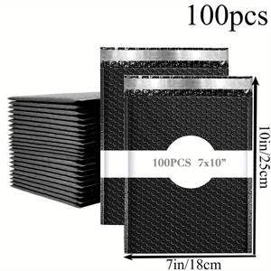 TEMU SHIPKEY 100개 7X10인치/ 200개 6X9인치/ 200개 7X10인치 검정색 버블 메일러 백 - 두꺼운 패딩 랩 파우치 - 배송 및 배송용 - 이커머스 및 소규모 사업에 적합