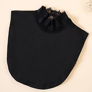 TEMU 레이스 스탠드업 칼라 여성용 칼라 스카프 단색 베이스 셔츠 커버 꽃잎 모양 칼라 발랄하고 귀여운 화이트 1개