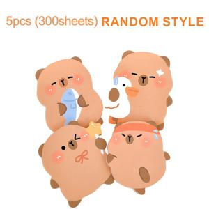 TEMU 300개 카피바라 모양 점착 메모지, 자가 접착 및 쉽게 찢어짐, 메모, 필기, 회계, 학습, 사무실, 결혼식, 교실 보상, 크리스마스 등에 적합, 랜덤 스타일