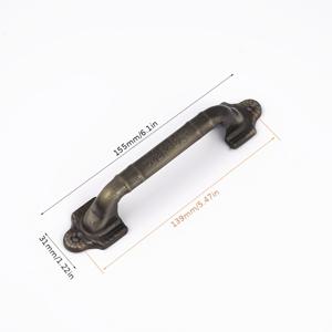 TEMU 6개입 (손잡이 2개 + 나사 4개) 레트로 도어 핸들, 오래된 도어 핸들, 클래식 손잡이, 브론즈, 앤티크 브론즈, 블랙, 실버, 문, 창문, 서랍, 캐비닛 문, 옷장 문