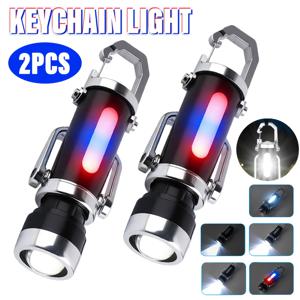 TEMU 휴대용 USB 충전식 핸즈프리 손전등 2개 | IP44 미니 열쇠고리 조명, 하단 자석 포함, 펜 클립 디자인 헤드램프, 6가지 조명 모드, 다기능 비상등, 텐트용 걸이형 조명, 여행, 캠핑, 낚시에 이상적
