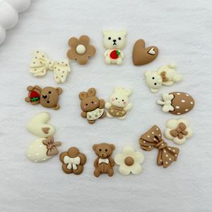 TEMU 16개 귀여운 곰, 토끼, 딸기, 꽃, 리본 매듭 테마 신발 장식, 펜던트, 탈착식 신발 추가, 내구성 좋은 ABS 소재, 샌들, 비치 슈즈, 포장 장식에 적합, 생일 선물, 파티에 매우 적합