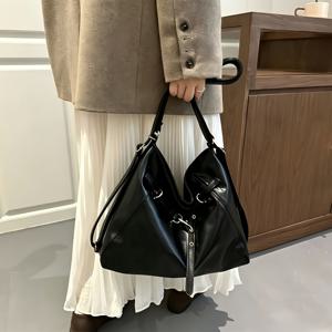 TEMU 여성용 숄더백, 레트로 소프트 언더암백, 부드러운 대용량, 숄더백 및 크로스백 겸용, 조절 가능한 스트랩, 다용도 통근용 대용량 토트백