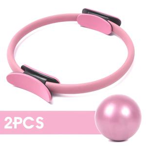 TEMU 스트레칭 보조기구 포함 세트 2개: 38cm 일반 후프와 25cm 요가 폼 롤러볼 콤보. 요가 볼, 트레이닝볼, 요가 피트니스볼 포함. PP 소재 제작. 가정용 운동에 적합. 여성을 위한 필수 세트