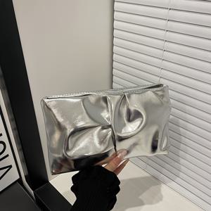 TEMU 여성용 대용량 클로저 클러치 지갑 - 우아한 웨븐 플리츠 클라스프 핸드백, 파티, 결혼식, 데일리용, 파티, 연회, 데일리웨어용
