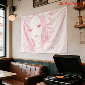 TEMU 2D 평면, [2D 평면 프린팅] 1개 특대형 고화질 디지털 프린팅 태피스트리, +핑크, XS, 만화, 캐릭터+폴리에스터 소재, 배경 천, 사진 소품, 파티 배너, 생일 선물, 방 장식용으로 적합, 다양한 사이즈 선택 가능., 2D 평면