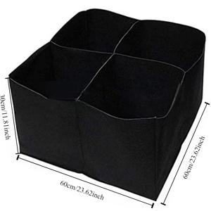 TEMU 1개입, 4패널 화단대, 식물 재배용 배양망가방, 2x2ft 통기성 있는 화분형 높은 화단대, 야채 감자 꽃 재배용, 실외 실내 원예용 직사각형 심기 용기
