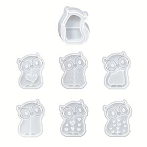 TEMU 7개 올빼미 모양 실리콘 몰드 세트, 레진 캐스팅 몰드, 올빼미 석고 몰드, 석고, 레진, 마이크로셴트 및 기타 수공예품 제작에 적합, 올빼미 데스크탑 장식품, 홈 분위기 장식