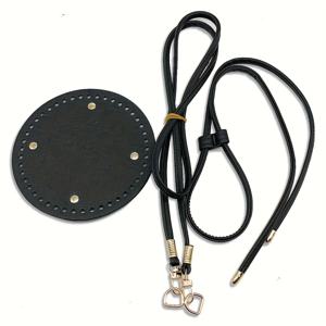 TEMU 3pcs/세트 DIY 수제 버킷백 만들기 키트, 타원형 베이스 + 라운드 베이스 + 드로스트링 + 숄더 스트랩 세트, PU 가죽 액세서리, 크로셰 백 및 지갑 제작용