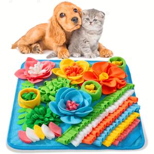 TEMU 고양이와 강아지용 컬러풀 가든 슬로우 피더 매트, 지루함 감소, 파괴적인 씹기 방지, 정신 활동 자극을 위한 스너플 포레징 매트, 반려동물 간식 담요, 네 가지 색상 선택 가능