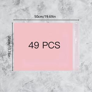 TEMU 49/99개 핑크색 자동 밀봉 택배 봉투, 사계절용 범용 우편 포장, 다기능 포장 봉투, 가정용 보관 가방, 4가지 다양한 크기, PE 재질, 반투명 디자인, 강력한 밀봉력과 내구성