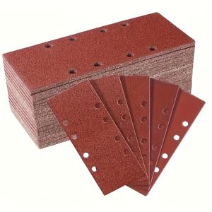 TEMU 93X185mm 8홀 직사각형 사포, 30개입 고품질 8홀 직사각형 사포, 60/80/120/180/240/320/400/600방 전동 연마 녹 제거 사포, 부드러운 샌딩 및 연마에 적합
