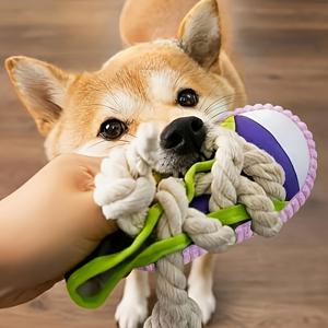 TEMU 강아지 슬리퍼 장난감, 패브릭/캔버스 로프 매듭 디자인 장난감 (걸이 루프 포함, 삑삑이/삑삑이 없음 옵션, 무독성 안전 소재), 강아지, 소형-중형견 (시즈/치와와/포메라니안)용, 모든 품종, 치발기, 치아 청소, 당구