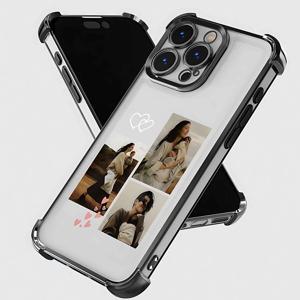 TEMU 휴대폰 케이스 - 맞춤 DIY 사진 커플 가족 반려동물 맞춤형 새롭고 밝은 엣지 투명 휴대폰 케이스, 아이폰 17 Pro Max/17Pro/16E/7/8/Xr/Xs/X/11/12/13/14/15/16/Pro/Pro Max/Plus에 적합