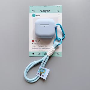 TEMU Apple Airpods 4세대, Pro 3, Pro 2에 적합한 창의적인 넥스트랩이 포함되어 있습니다. 단색 실리콘 이어폰 보호 케이스, 간편한 소프트 쉘 이어폰 가방