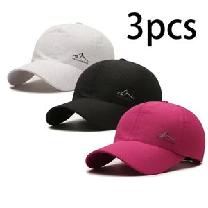 TEMU 3개 세트 봄/여름용 긴팔 낚시 모자, 남녀 공용 야외 야구 햇빛 가리개, 뚫린 구멍과 오리 부리 모양의 속건성 야구 모자, 야외 스포츠 및 레저 모자