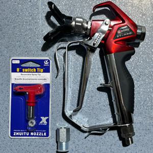 TEMU 1 세트 ZT-PRO 고압 스프레이 건 - 7250 PSI, 인체공학적 그립, 페인트/방수 코팅용 스틸 노즐, 배터리 없음