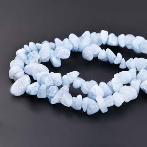 TEMU 5-8mm 불규칙 천연석 아쿠아마린 스톤 비즈 조약돌 루스 비즈, 주얼리 제작 팔찌 추가용 220개입