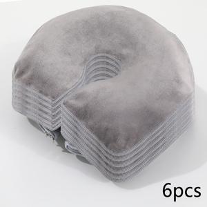 TEMU 초극세사 플랫 뷰티 U 타월 | 6개입, 뛰어난 흡수력 및 내구성 | 사이즈: 35Cm X 28Cm | 웰빙 및 뷰티 살롱에 적합 | 기능: 클라이언트 땀 빠르게 흡수, U자형 베개 수명 연장