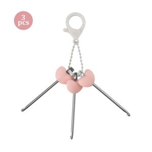 TEMU 미니 하트 코바늘 1/3개, 알루미늄 코바늘 뜨개바늘, 휴대용 코바늘 DIY 공예 뜨개질 바늘 도구, 여행 야외용, 털실 뜨개질용