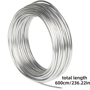 TEMU 236.22인치 길이의 아协议한 코바늘용 가단성 와이어 1롤, 투명 코팅, 유연한 3mm 두께, 핸드니팅 성형, 화환 주얼리 제작, 공예용